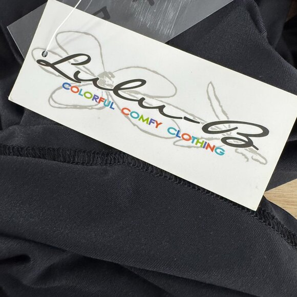 Lulu B Top Small Black 3/4‎ Sleeve Cutout Nylon Spandex Stretch NWT TP-3418 - Picture 6 of 10